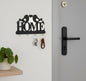 علاقة مفاتيح حائط ديكور خشب MDF من HFR Artech تصميم Homeمع عصافير الحب مزودة بـ 4 خطافات مقاس 25×15 سم تعليق سحري بلاصق دبل فيس قوي بدون مسامير أو تكسير قطعة واحدة باللون الأسود الملكي
